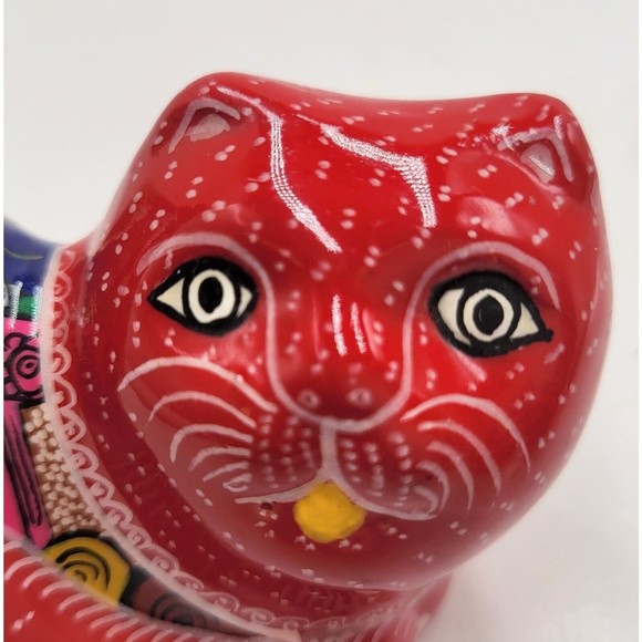 Tonala Mexican Pottery Purring Cat  Maracas Peasant Woman  Figurine Folkart - Picture 2 of 15